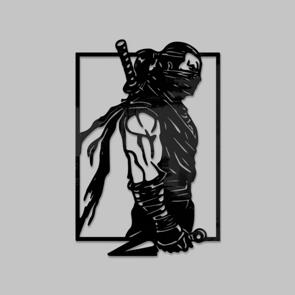Ninja wall art -Metal with a sleek polished finish