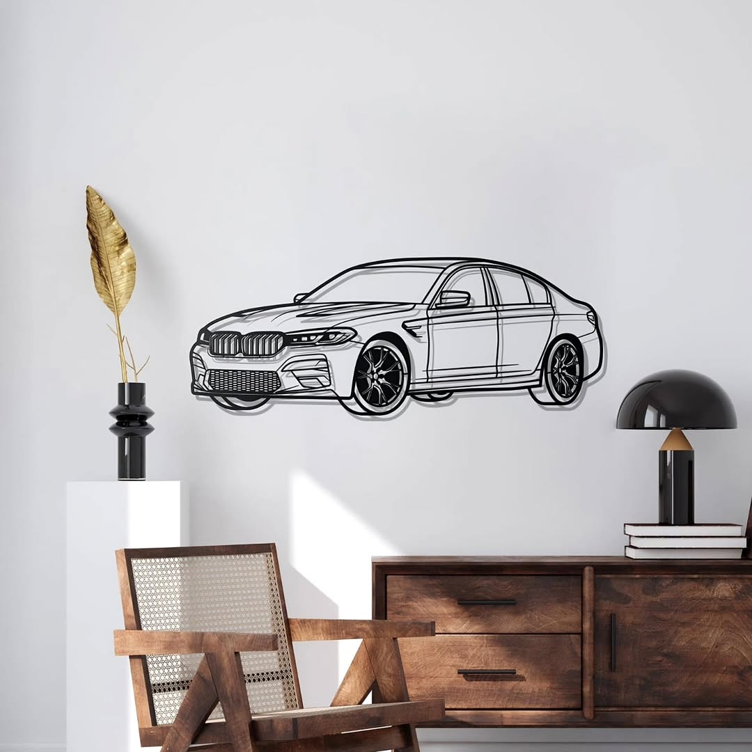BMW M5 Metal Silhouette